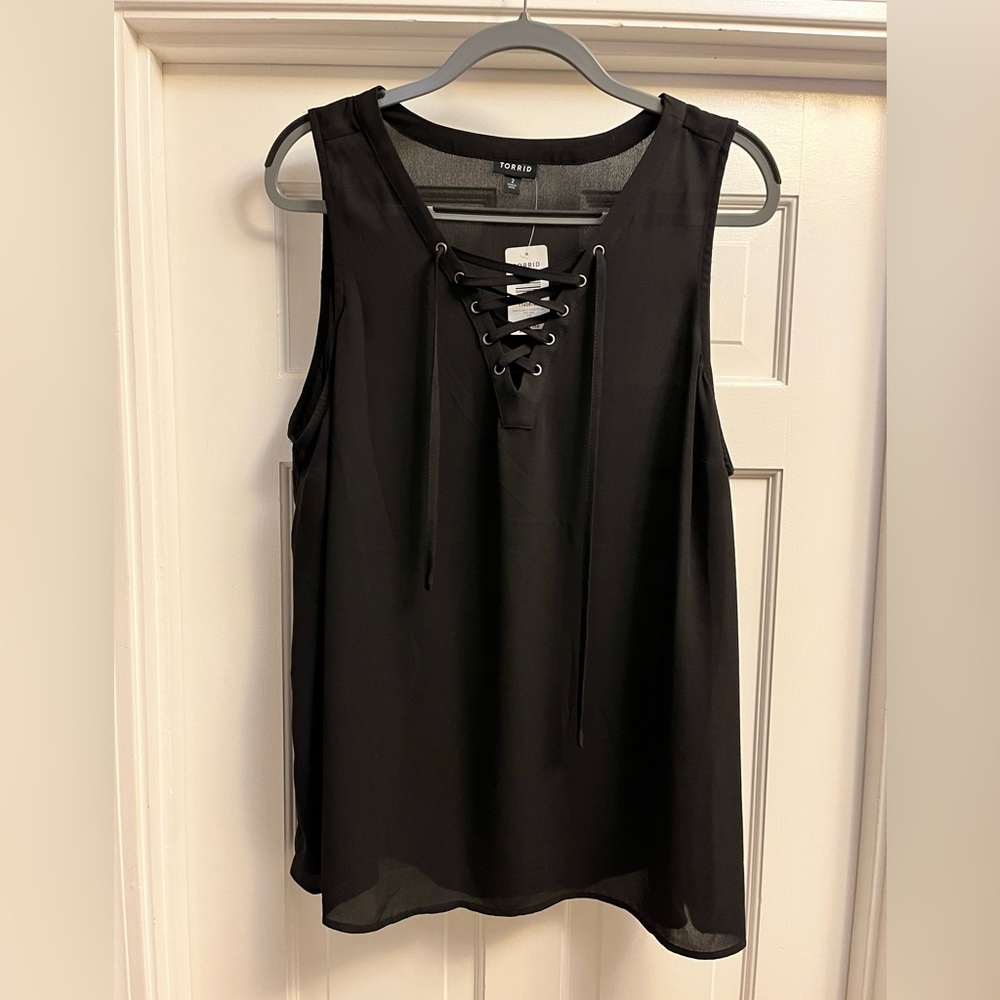 Never worn with tags black Torrid tank top